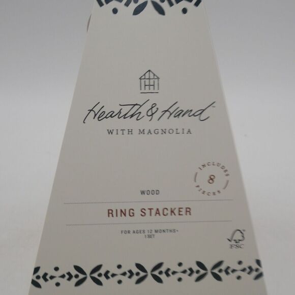 NEW Hearth & Hand With Magnolia Wood Ring Stacker Baby Learning Stacking Toy - Picture 4 of 7